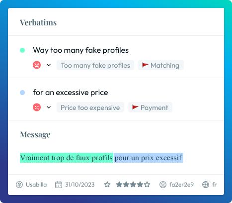 From French to Korean, we unify feedback into insights — in your language.
